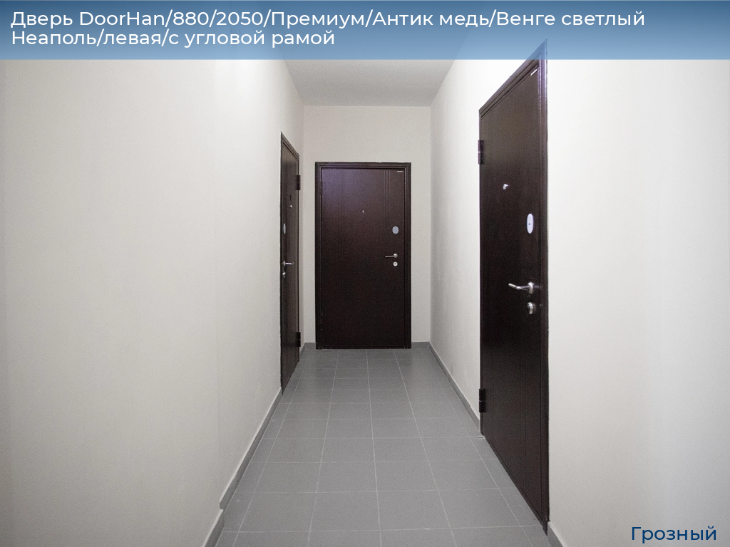 Дверь DoorHan/880/2050/Премиум/Антик медь/Венге светлый Неаполь/левая/с угловой рамой, groznyy.doorhan.ru
