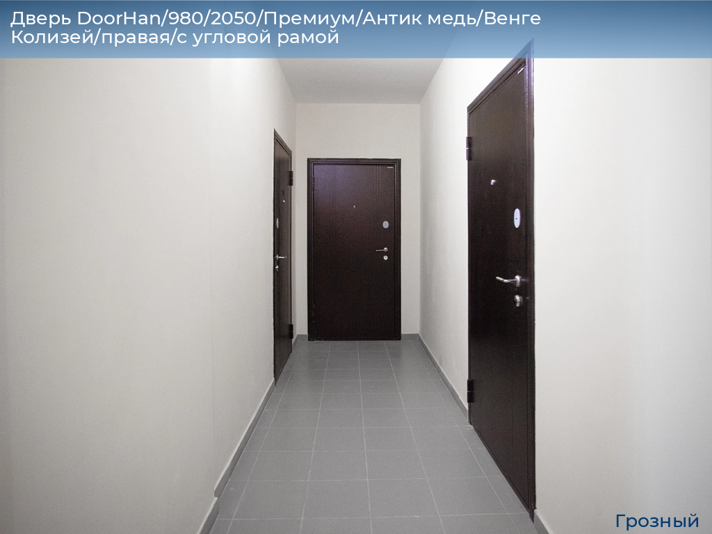 Дверь DoorHan/980/2050/Премиум/Антик медь/Венге Колизей/правая/с угловой рамой, groznyy.doorhan.ru