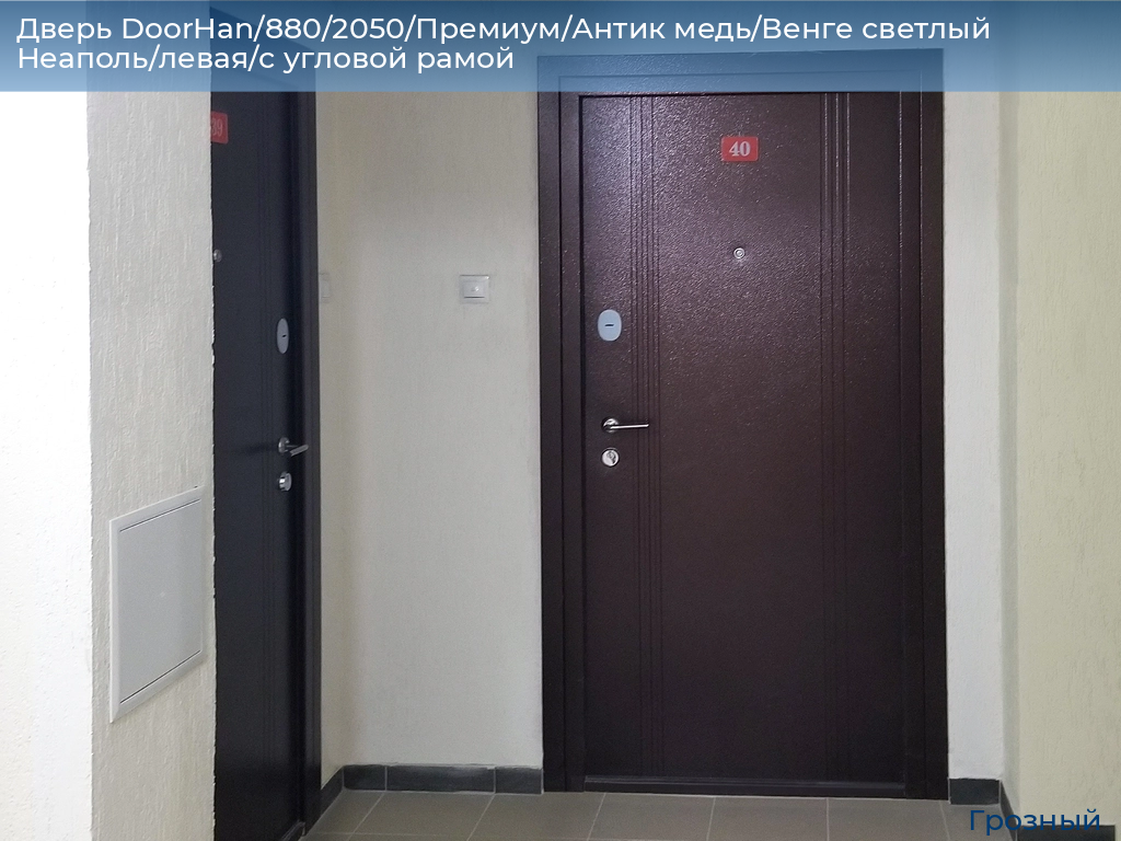 Дверь DoorHan/880/2050/Премиум/Антик медь/Венге светлый Неаполь/левая/с угловой рамой, groznyy.doorhan.ru