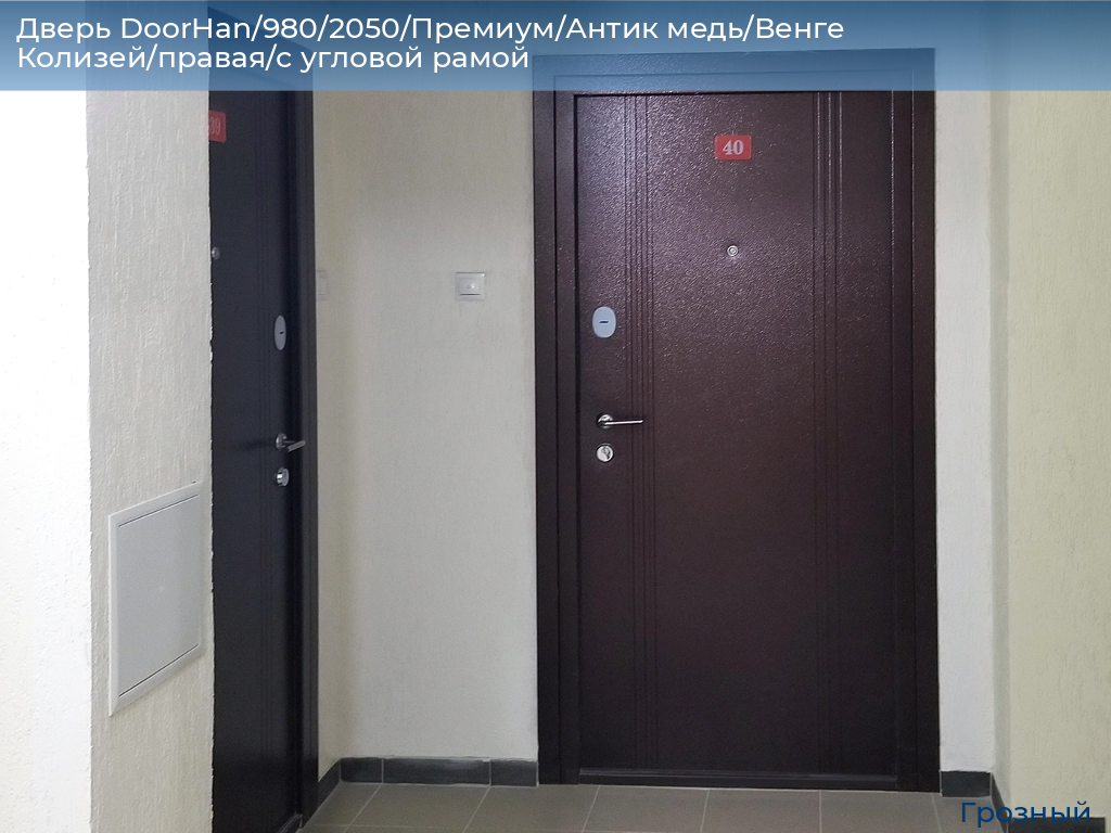 Дверь DoorHan/980/2050/Премиум/Антик медь/Венге Колизей/правая/с угловой рамой, groznyy.doorhan.ru