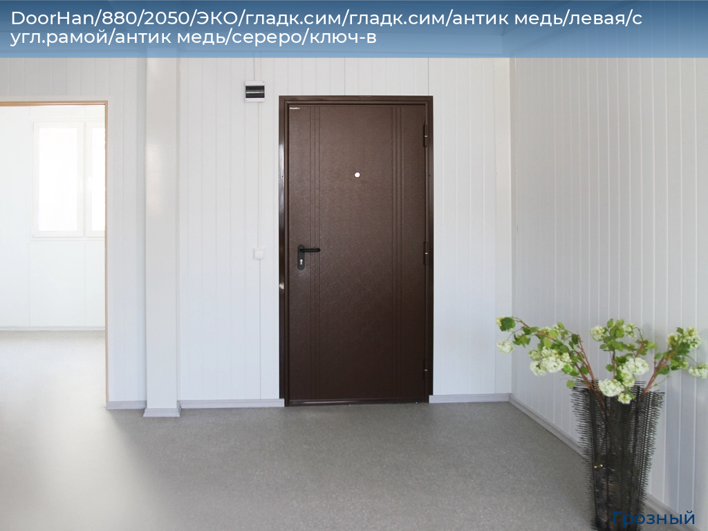 DoorHan/880/2050/ЭКО/гладк.сим/гладк.сим/антик медь/левая/с угл.рамой/антик медь/сереро/ключ-в, groznyy.doorhan.ru