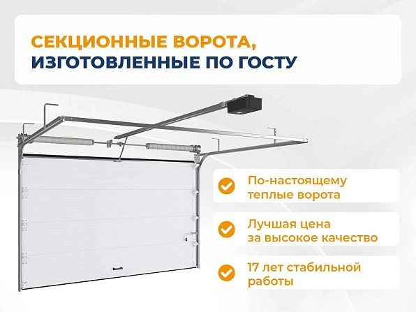 Cекционные ворота 3500х3000 мм белые DoorHan RSD02, groznyy.doorhan.ru